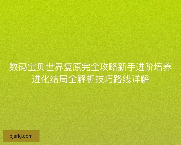 数码宝贝世界复原完全攻略新手进阶培养进化结局全解析技巧路线详解