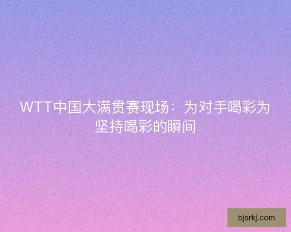 WTT中国大满贯赛现场：为对手喝彩为坚持喝彩的瞬间