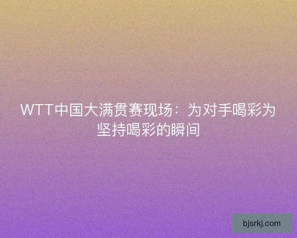 WTT中国大满贯赛现场：为对手喝彩为坚持喝彩的瞬间